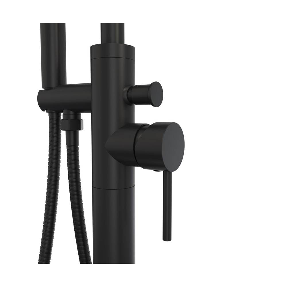 Linosa Freestanding Tub Faucet with Handshower in Black