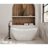 Linosa Freestanding Tub Faucet with Handshower in Black