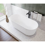 Malibra 67 x 30 Acrylic Freestanding Center Drain Bathtub in White with White Skirt