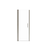 Manhattan 23-25 x 68 in. 6 mm Pivot Shower Door for Alcove Installation with Clear glass & Round Handle in Brushed Nickel