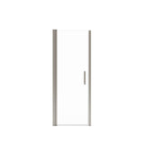 Manhattan 23-25 x 68 in. 6 mm Pivot Shower Door for Alcove Installation with Clear glass & Square Handle in Brushed Nickel