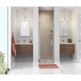 Maax - Manhattan 23-25 x 68 in. 6 mm Pivot Shower Door for Alcove Installation with Clear glass & Round Handle in Chrome