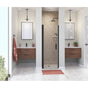 Maax - Manhattan 23-25 x 68 in. 6 mm Pivot Shower Door for Alcove Installation with Clear glass & Square Handle in Matte Black