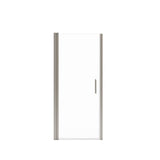 Manhattan 29-31 x 68 in. 6 mm Pivot Shower Door for Alcove Installation with Clear glass & Round Handle in Brushed Nickel