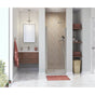Maax - Manhattan 33-35 x 68 in. 6 mm Pivot Shower Door for Alcove Installation with Clear glass & Square Handle in Brushed Nickel