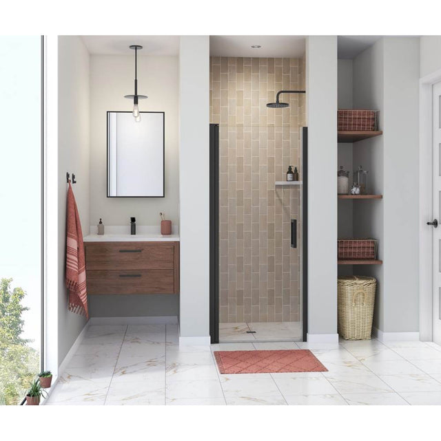 Maax - Manhattan 29-31 x 68 in. 6 mm Pivot Shower Door for Alcove Installation with Clear glass & Square Handle in Matte Black