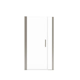 Manhattan 39-41 x 68 in. 6 mm Pivot Shower Door for Alcove Installation with Clear glass & Square Handle in Brushed Nickel