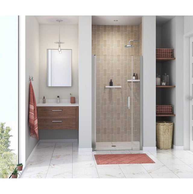 Maax - Manhattan 39-41 x 68 in. 6 mm Pivot Shower Door for Alcove Installation with Clear glass & Round Handle in Chrome
