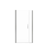Manhattan 35-37 x 68 in. 6 mm Pivot Shower Door for Alcove Installation with Clear glass & Round Handle in Chrome
