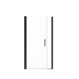 Manhattan 35-37 x 68 in. 6 mm Pivot Shower Door for Alcove Installation with Clear glass & Round Handle in Matte Black