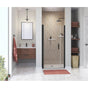 Maax - Manhattan 39-41 x 68 in. 6 mm Pivot Shower Door for Alcove Installation with Clear glass & Round Handle in Matte Black