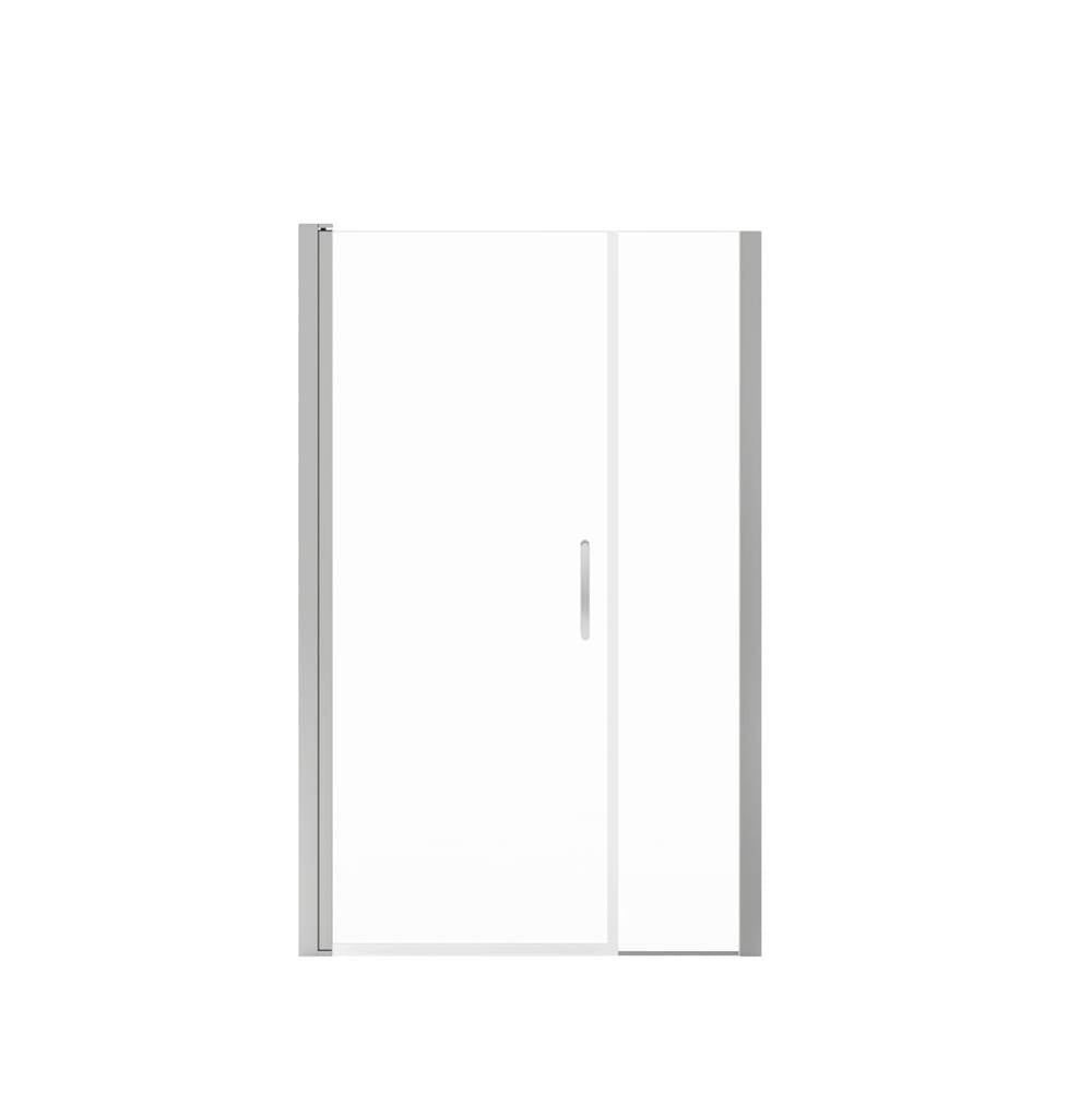 Manhattan 41-43 x 68 in. 6 mm Pivot Shower Door for Alcove Installation with Clear glass & Round Handle in Chrome