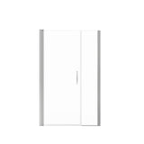 Manhattan 41-43 x 68 in. 6 mm Pivot Shower Door for Alcove Installation with Clear glass & Round Handle in Chrome
