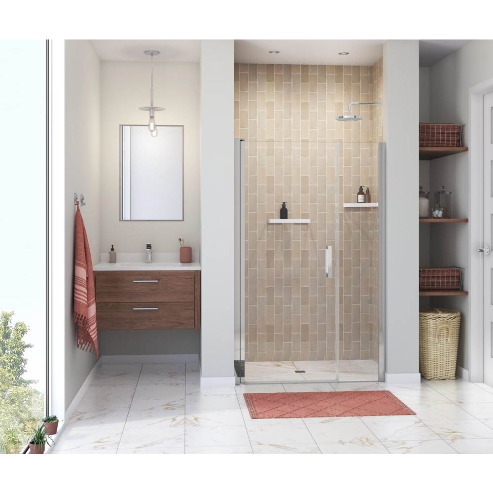 Maax - Manhattan 41-43 x 68 in. 6 mm Pivot Shower Door for Alcove Installation with Clear glass & Square Handle in Chrome