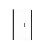 Manhattan 41-43 x 68 in. 6 mm Pivot Shower Door for Alcove Installation with Clear glass & Round Handle in Matte Black