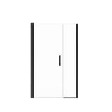 Manhattan 41-43 x 68 in. 6 mm Pivot Shower Door for Alcove Installation with Clear glass & Square Handle in Matte Black