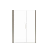 Manhattan 47-49 x 68 in. 6 mm Pivot Shower Door for Alcove Installation with Clear glass & Square Handle in Brushed Nickel