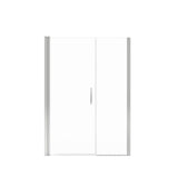 Manhattan 47-49 x 68 in. 6 mm Pivot Shower Door for Alcove Installation with Clear glass & Square Handle in Chrome