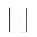 Manhattan 47-49 x 68 in. 6 mm Pivot Shower Door for Alcove Installation with Clear glass & Round Handle in Matte Black