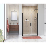Maax - Manhattan 47-49 x 68 in. 6 mm Pivot Shower Door for Alcove Installation with Clear glass & Round Handle in Matte Black