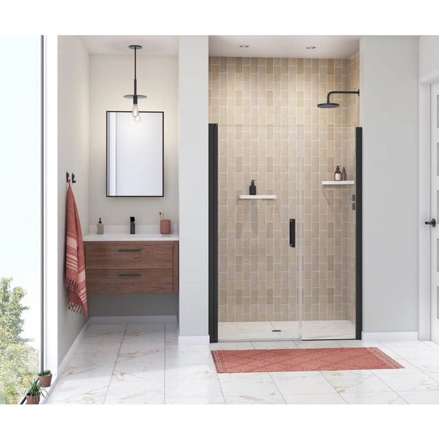 Maax - Manhattan 49-51 x 68 in. 6 mm Pivot Shower Door for Alcove Installation with Clear glass & Square Handle in Matte Black