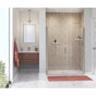 Maax - Manhattan 55-57 x 68 in. 6 mm Pivot Shower Door for Alcove Installation with Clear glass & Square Handle in Brushed Nickel