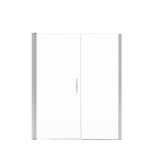 Manhattan 53-55 x 68 in. 6 mm Pivot Shower Door for Alcove Installation with Clear glass & Round Handle in Chrome