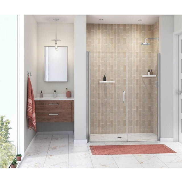 Maax - Manhattan 57-59 x 68 in. 6 mm Pivot Shower Door for Alcove Installation with Clear glass & Round Handle in Chrome