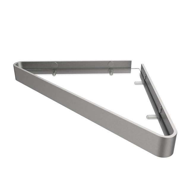 Maax - Manhattan Corner Shelf with Glass in Brushed Chrome - Brushed Chrome
