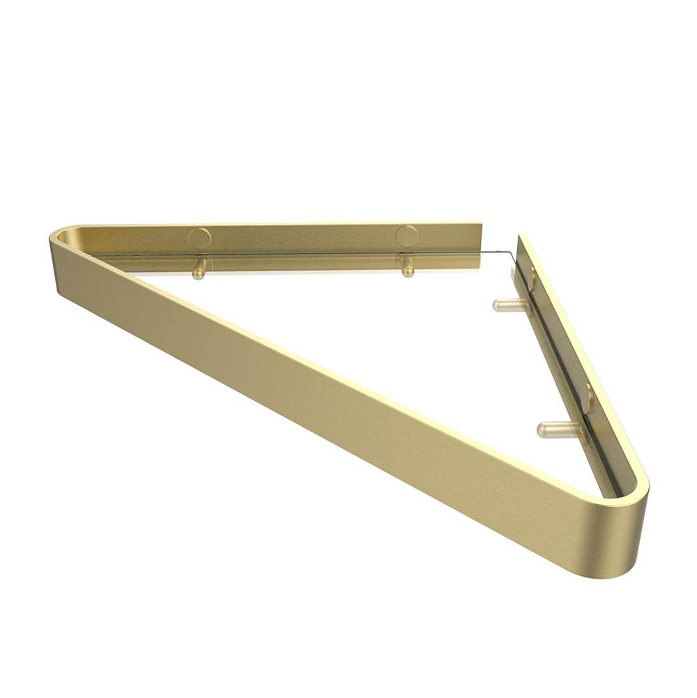 Maax - Manhattan Corner Shelf with Glass in Brushed Gold - Brushed Gold