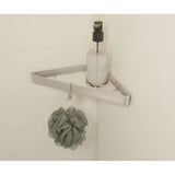 Manhattan Corner Shelf with Glass in Brushed Chrome