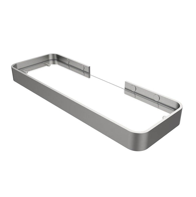 Maax - Manhattan Rectangular Shelf with Glass in Brushed Chrome - Brushed Chrome
