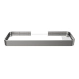Manhattan Rectangular Shelf with Glass in Brushed Chrome