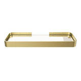 Manhattan Rectangular Shelf with Glass in Brushed Gold