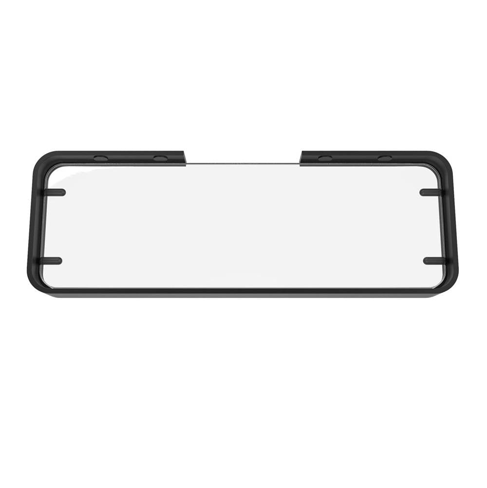 Manhattan Rectangular Shelf with Glass in Matte Black