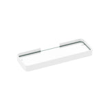 Manhattan Rectangular Shelf with Glass in Glossy White