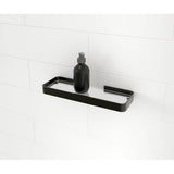 Manhattan Rectangular Shelf with Glass in Matte Black