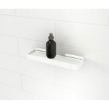 Manhattan Rectangular Shelf with Glass in Glossy White