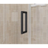 Manhattan 47-49 x 68 in. 6 mm Pivot Shower Door for Alcove Installation with Clear glass & Round Handle in Matte Black