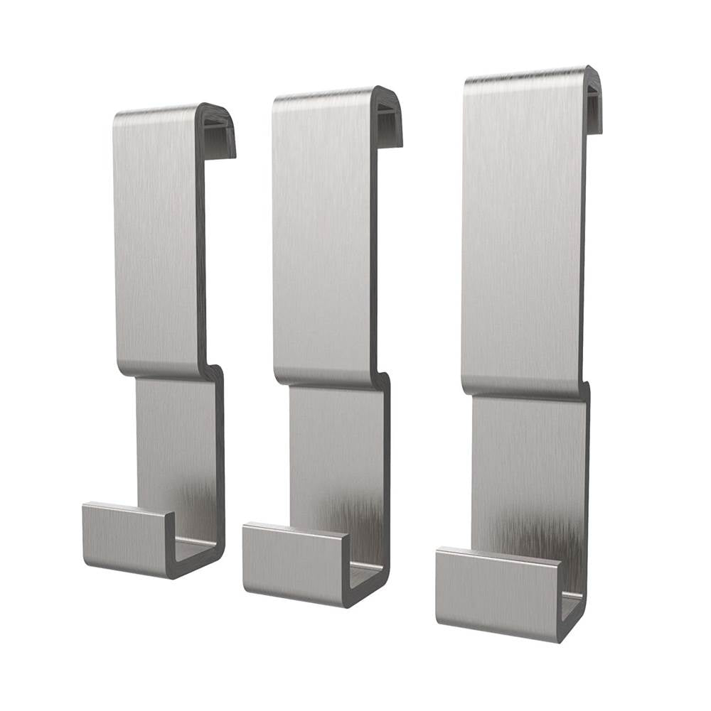 Maax - Manhattan Small Hooks - Pack of 3 in Brushed Chrome - Brushed Chrome