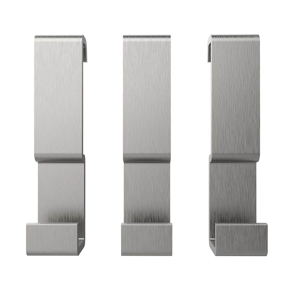 Manhattan Small Hooks - Pack of 3 in Brushed Chrome