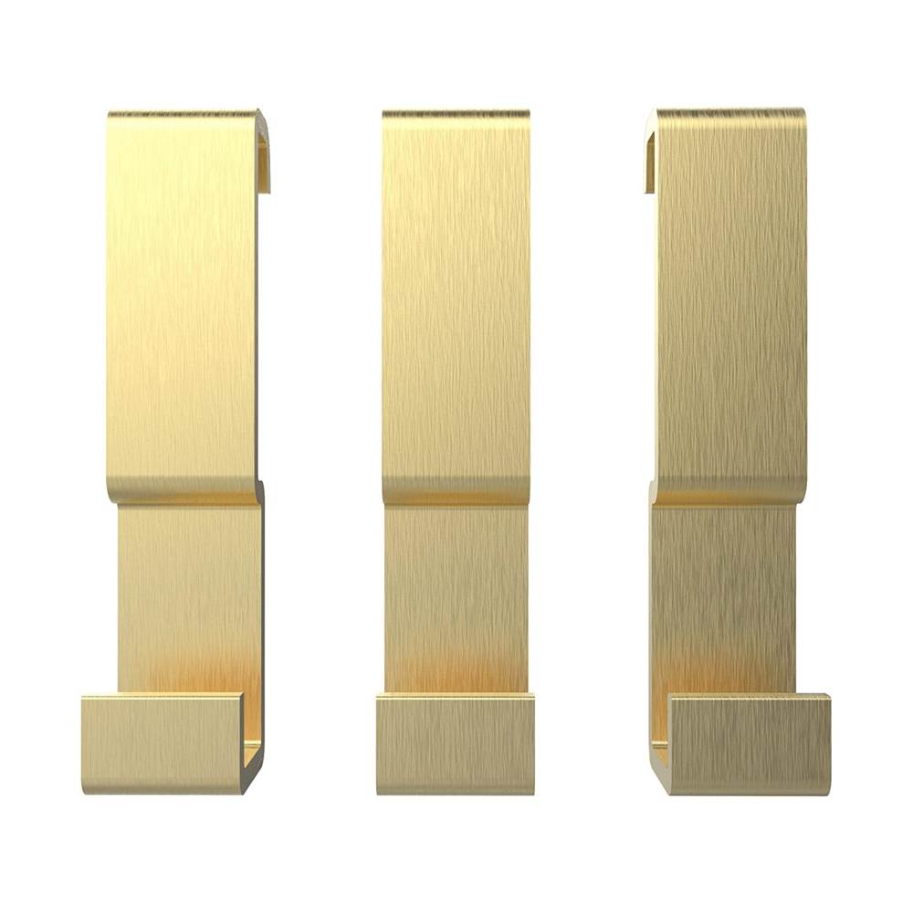 Manhattan Small Hooks - Pack of 3 in Brushed Gold