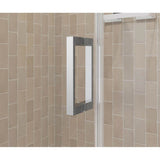Manhattan 53-55 x 68 in. 6 mm Pivot Shower Door for Alcove Installation with Clear glass & Square Handle in Chrome