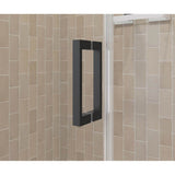 Manhattan 47-49 x 68 in. 6 mm Pivot Shower Door for Alcove Installation with Clear glass & Square Handle in Matte Black