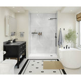 Manhattan Glue-up Wall Tiles 15.75 x 31.5 in. In Smooth Marble Light Grey