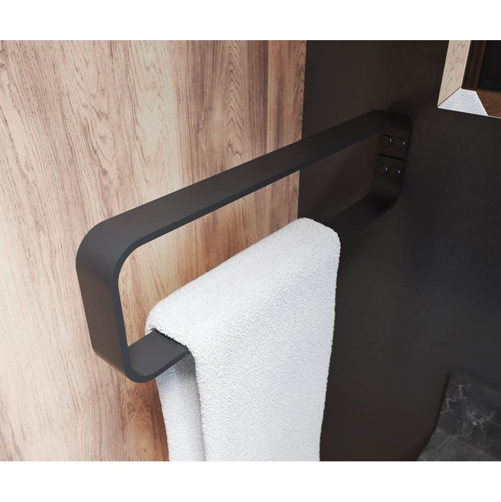 Manhattan Vertical Hand Towel Holder in Matte Black