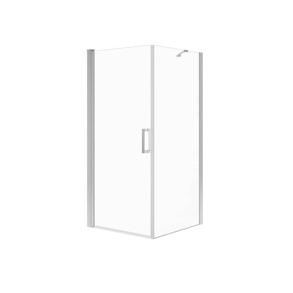 Manhattan Square 36 x 36 x 72 in. 6mm Pivot Shower Door for Corner Installation with Clear glass & Square Handle in Chrome