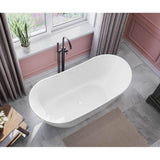 Mirella 60 x 29 Acrylic Freestanding Center Drain Bathtub in White with White Skirt