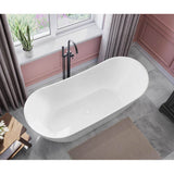 Mirella 67 x 29 Acrylic Freestanding Center Drain Bathtub in White with White Skirt