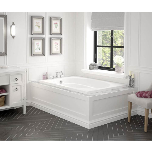Maax - Temple 60 x 41 Acrylic Alcove End Drain Combined Whirlpool & Aeroeffect Bathtub in White